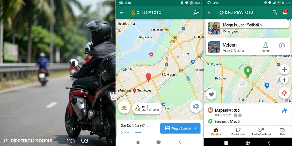 Tampilan antarmuka aplikasi Navigasi Motor yang interaktif.