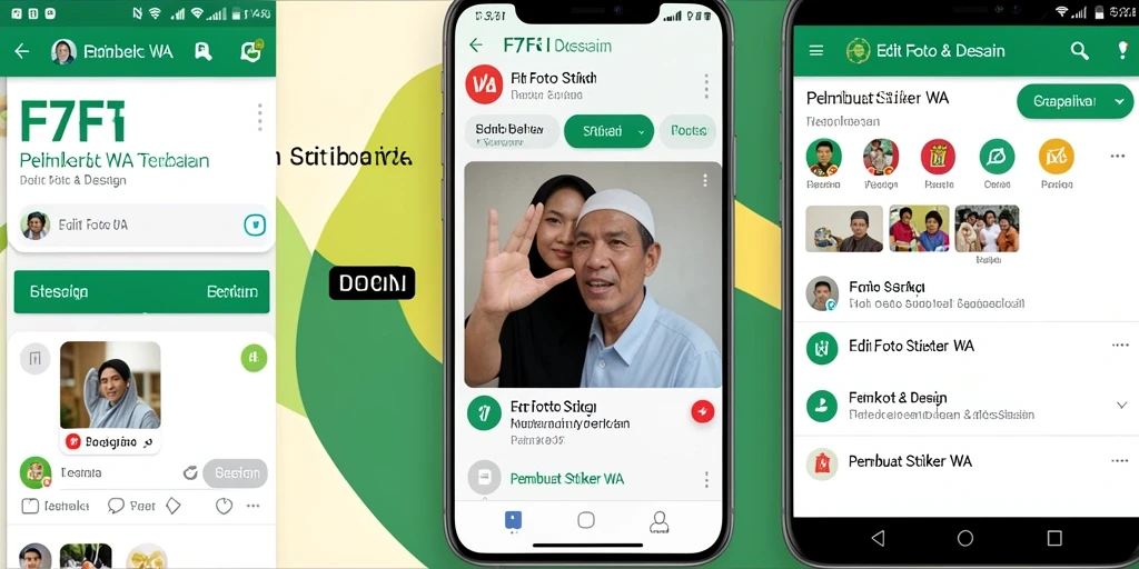 Antarmuka pengguna F7F7 dengan fitur Pembuat Stiker WA yang mudah digunakan.