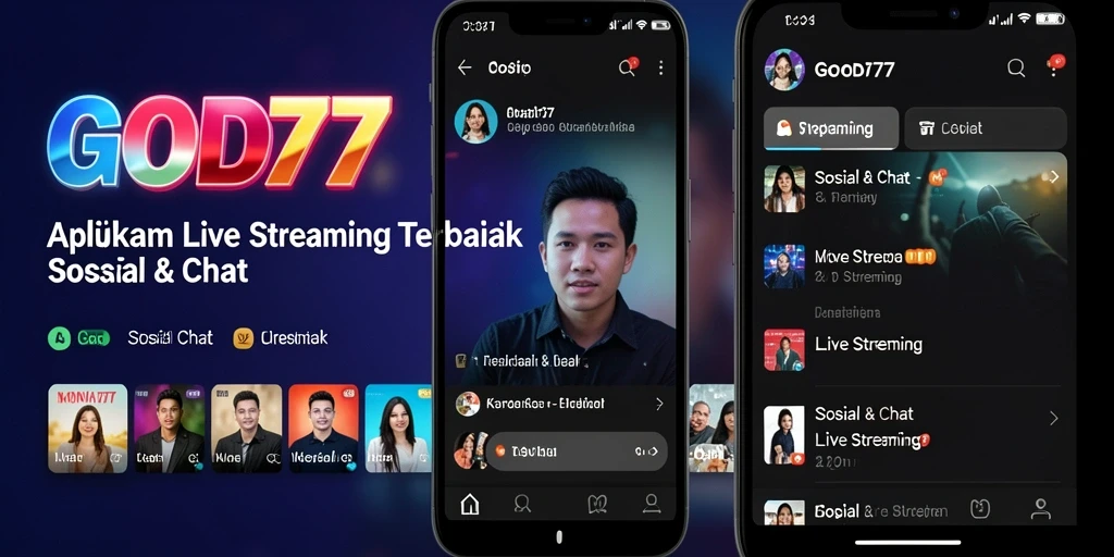 Tampilan antarmuka utama GOD77 dengan fitur Live Streaming yang interaktif.