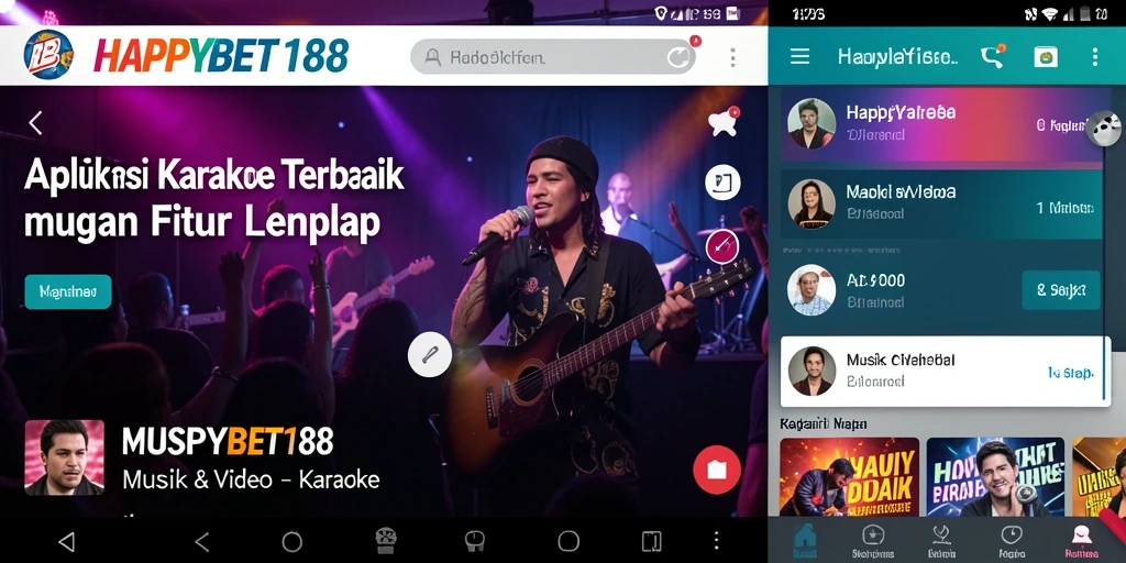 Tampilan antarmuka aplikasi HAPPYBET188 untuk karaoke yang menarik.