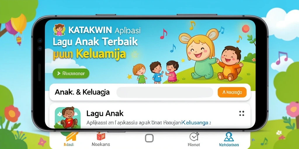 Tampilan antarmuka KATAKWIN dengan berbagai lagu anak yang menarik.