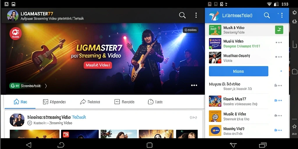 Tampilan antarmuka LIGAMASTER77 yang menarik saat streaming video.
