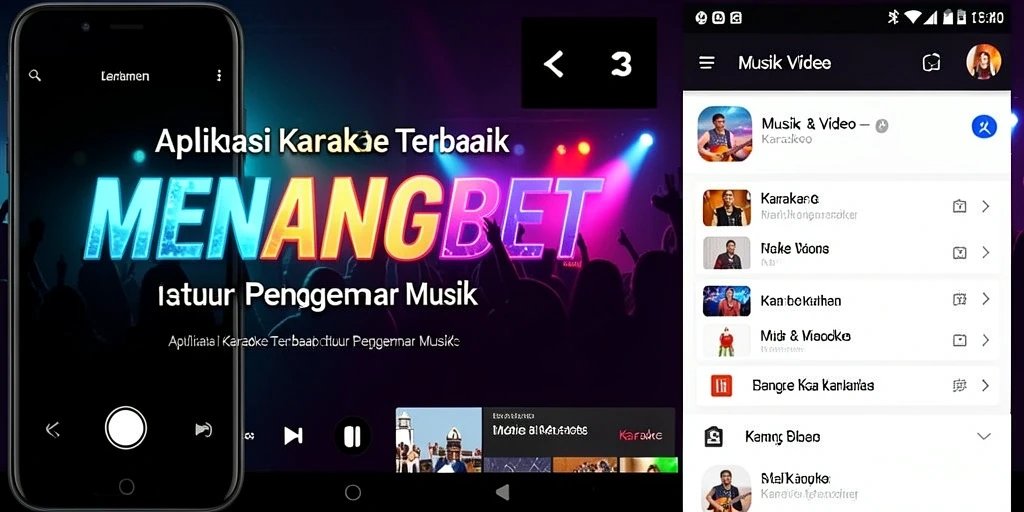 Tampilan antarmuka aplikasi Karaoke MENANGBET yang menarik dan user-friendly.