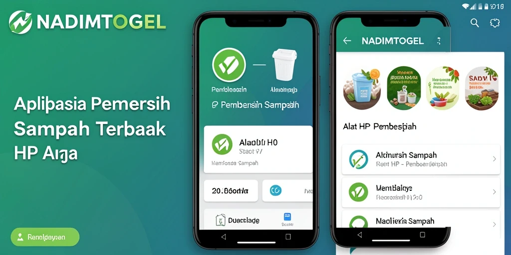 Antarmuka bersih aplikasi NADIMTOGEL dengan opsi pembersihan mudah.