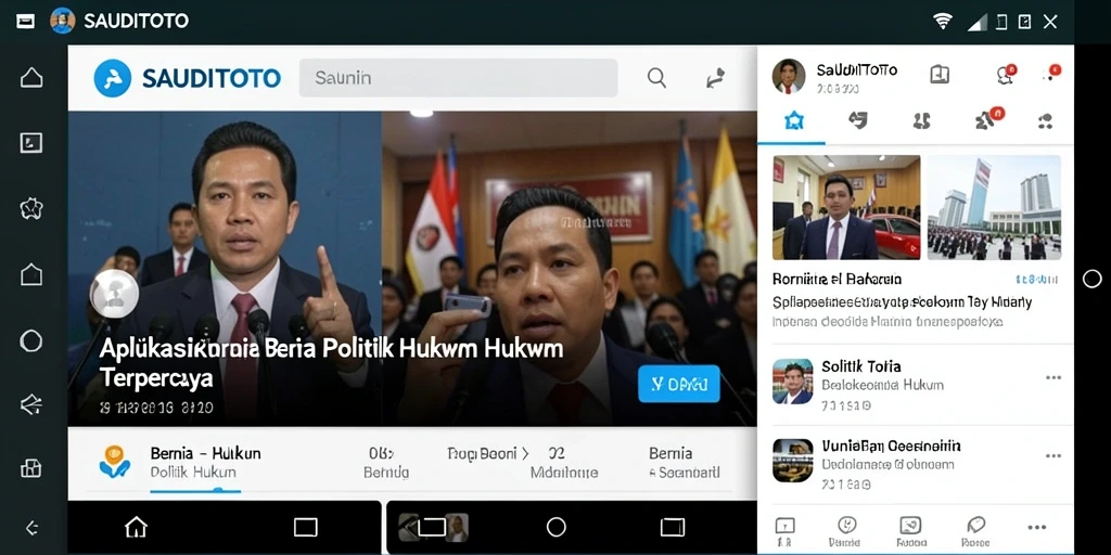 Tampilan utama SAUDITOTO menampilkan berita politik hukum terkini.