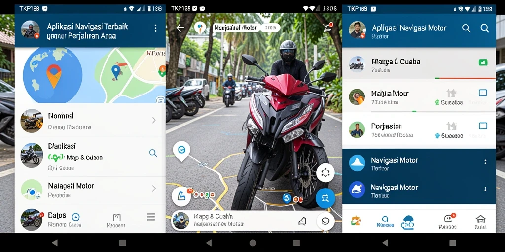Antarmuka aplikasi TKP188 yang intuitif untuk navigasi motor.